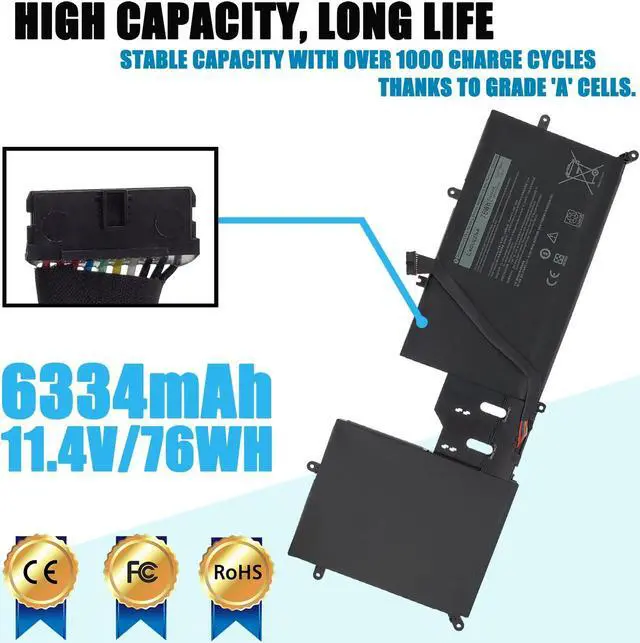 Alt view image 2 of 5 - LAQUEENA Y9M6F Laptop Battery Compatible with Dell Alienware M15 R2 P87F Alienware M17 R2 P41E Series 0Y9M6F 8K84V 08K84V 11.4V 76Wh 6-Cell
