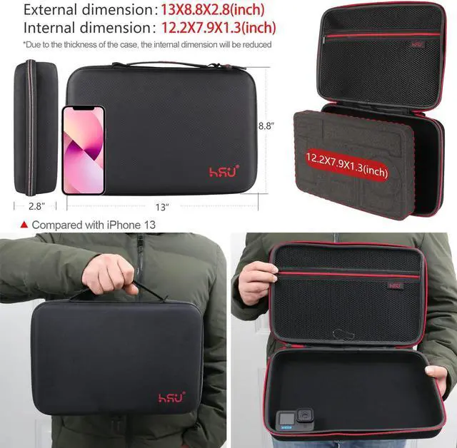 Alt view image 2 of 5 - HSU Large Carrying Case and Aluminum Alloy Basic Adapter Grab Bag for GoPro