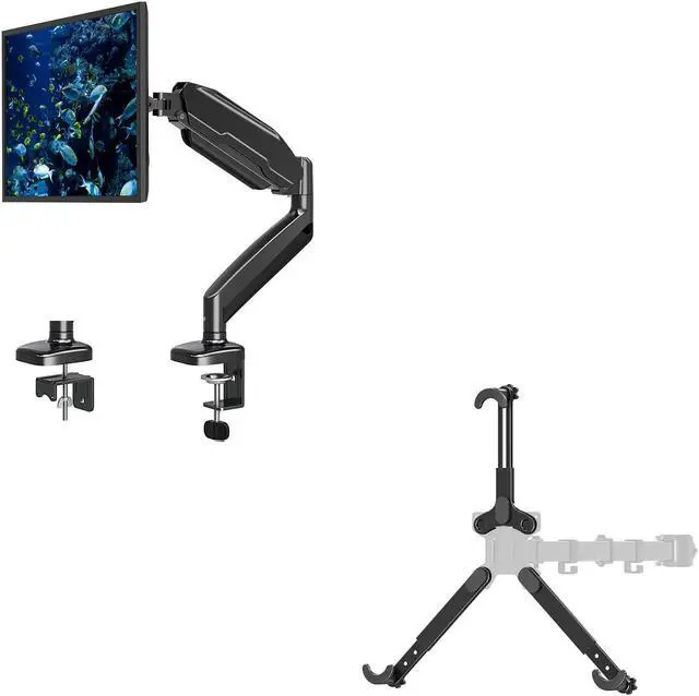 Main image of MOUNT PRO Single Monitor Desk Mount - Articulating Gas Spring Monitor Arm and Universal Non-VESA Monitor Mount Adapter