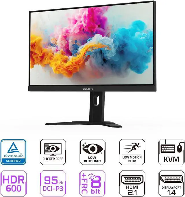 Alt view image 2 of 5 - GIGABYTE M27U - 27" IPS Gaming Monitor - UHD 3840x2160 - 160Hz - 1ms MPRT - AMD FreeSync Premium Pro - Type C KVM - HDMI, DP, Type C - Height Adjustable - Black (M27U-SA)