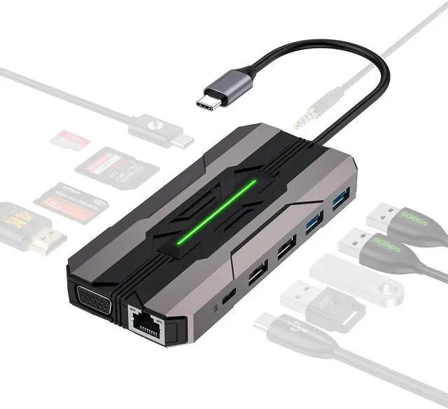 FORIDA USB C Laptop Docking Station, 13 in 1 USB C Hub Multiport 
