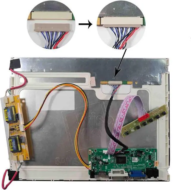 Alt view image 2 of 5 - FanyiTek DVI VGA Audio Controlller Kit for 15" 1024x768 2Pin 4CCFL Backlight 20Pin LVDS LCD Screen LTM150XH LTA150B850F LQ150X1LW71N LQ150X1LW73