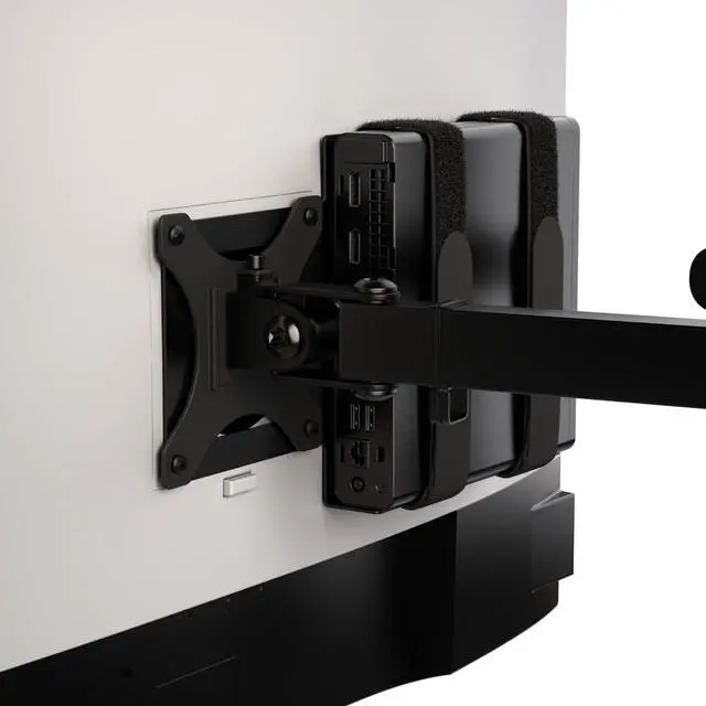 Alt view image 2 of 5 - HumanCentric Universal Small Device VESA Mount for VESA Arms, Adjustable Strap Mount for Small Computers and Other Electronic Devices, Mounts On The Back of a Computer Monitor Using VESA Arm