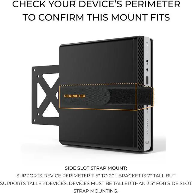 Alt view image 4 of 5 - HumanCentric Universal Small Device VESA Mount for VESA Arms, Adjustable Strap Mount for Small Computers and Other Electronic Devices, Mounts On The Back of a Computer Monitor Using VESA Arm