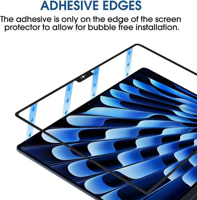 Alt view image 4 of 5 - amFilm Designed for MacBook Air 15-Inch (M4 Chip/M3 Chip/M2 Chip, 2023-2025 Released) Tempered Glass Screen Protector [Zero Bubbles][9H Hardness][ Anti-Scratch][ Anti-Fingerprint], 1 Pack