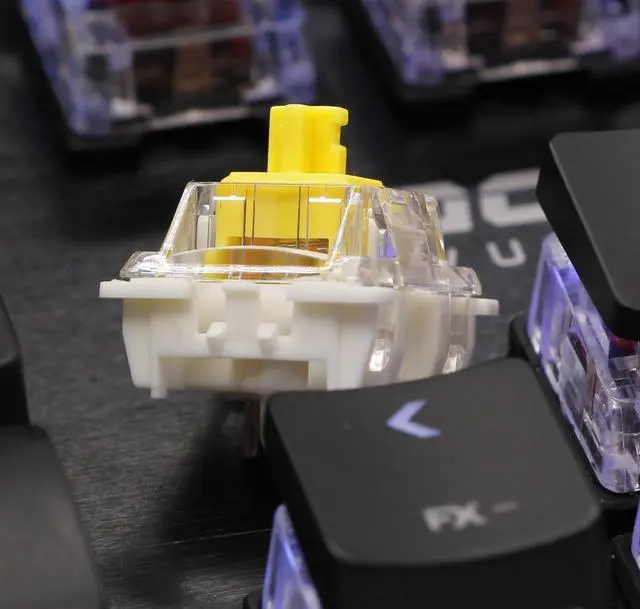 Alt view image 2 of 5 - Gateron 105Pcs Pre lubed G pro V3.0 MX Mechanical Gaming Keyboard Split Tactile 50gf Switches,POM Stem Linear RGB SMD Switches 3 pin (Yellow)