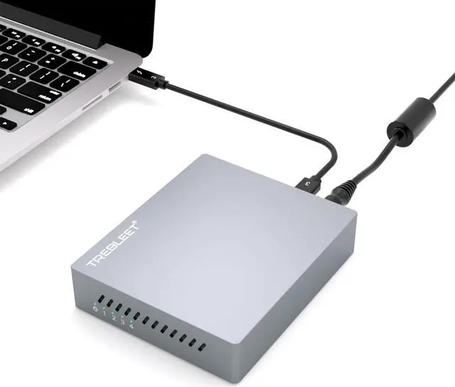 Main image of Thunderbolt 3 Four-Slot M.2 NVMe SSD Enclosure 40Gbps up to 2800MB/s Support Thunderbolt 2 Compatible with M1 M2