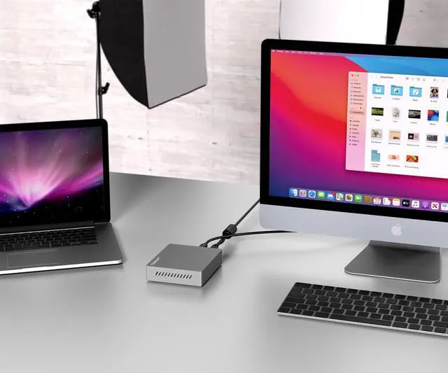 Alt view image 4 of 5 - Thunderbolt 3 Four-Slot M.2 NVMe SSD Enclosure 40Gbps up to 2800MB/s Support Thunderbolt 2 Compatible with M1 M2