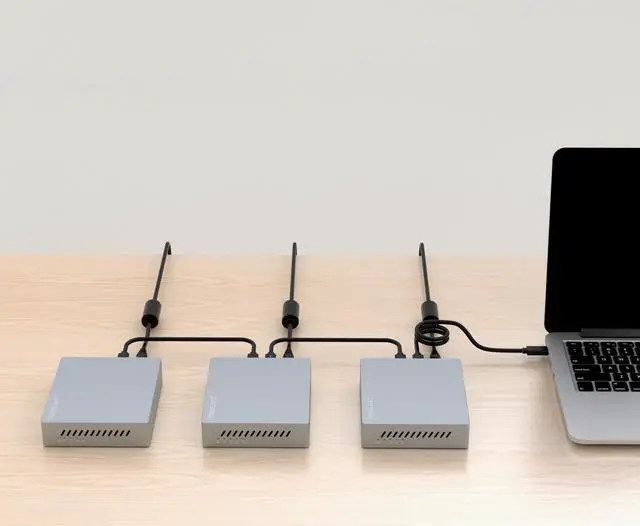 Alt view image 5 of 5 - Thunderbolt 3 Four-Slot M.2 NVMe SSD Enclosure 40Gbps up to 2800MB/s Support Thunderbolt 2 Compatible with M1 M2