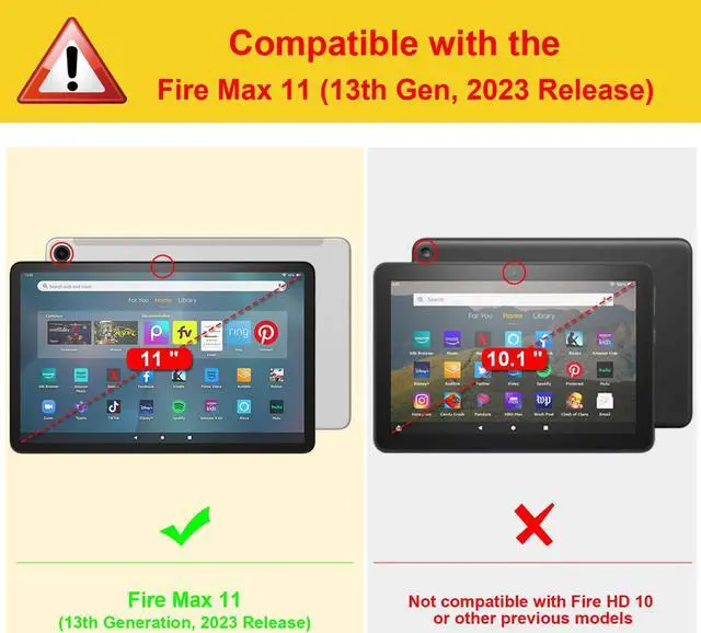 Alt view image 2 of 5 - Fintie Keyboard Case for  Fire Max 11 (13th Generation, 2023 Release), Slim Lightweight Cover with Detachable Bluetooth Keyboard, Black