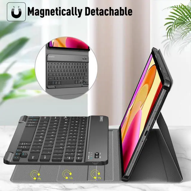 Alt view image 3 of 5 - Fintie Keyboard Case for  Fire Max 11 (13th Generation, 2023 Release), Slim Lightweight Cover with Detachable Bluetooth Keyboard, Black