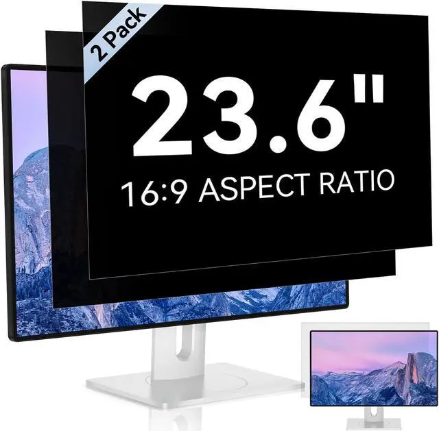 Main image of [2 Pack] 23.6 Inch Computer Privacy Screen for 16:9 Aspect Ratio Widescreen Monitor, Eye Protection Anti Glare Blue Light Computer Monitor Privacy Filter, Removable Anti-Scratch 23.6 Protector Film