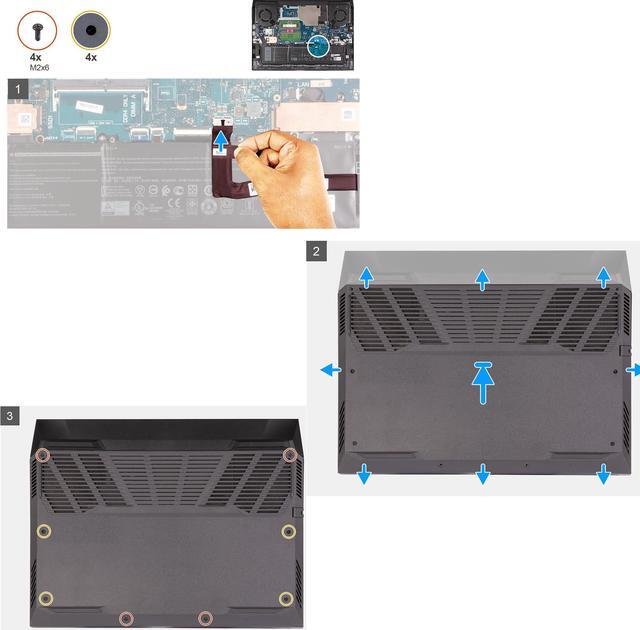 Alt view image 3 of 5 - Deal4GO Black GDL53 Bottom Case Lower Base Enclosure Cover DPJK1 0DPJK1 Replacement for Dell G15 5520 5521 5525 (RTX 3050 Version)