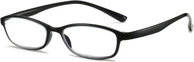 Main image of ANRRI Classic Oval Blue Light Blocking Reading Glasses for Women and Men Small Lightweight Black Frame No-Pressure on Nose +3.50 Magnification