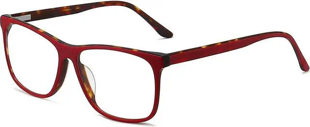 Main image of ANRRI Blue Light Blocking Glasses Anti Eyestrain Trendy Red Eyewear Frame with Tortoise Print Interior for Women
