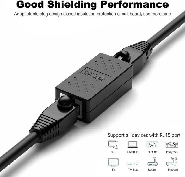 Alt view image 2 of 5 - Azduou 30 PCS RJ45 Coupler RJ45 Inline Coupler Cat8 Cat7 Cat6a Cat6 Cat5e Cat5 Ethernet Coupler Ethernet Extension Cable Ethernet Cable Extenderfor TV, Router, PC, Network Switch, Xbox, PlayStation