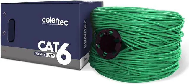 Alt view image 5 of 5 - celertec CAT6 Ethernet Cable, 500ft, 23AWG Solid Bare Copper, Unshielded Twisted Pairs(UTP), 550MHz, ETL Listed &CMR Riser Rated, Indoor, Bulk Ethernet Cable -Green