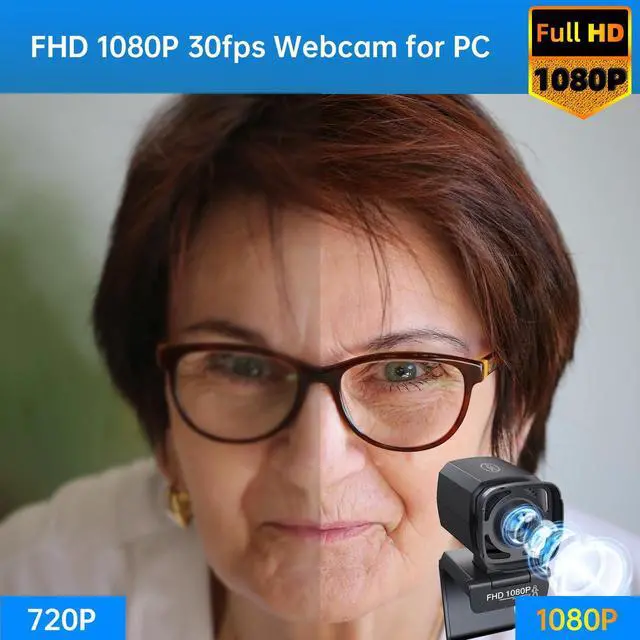 Alt view image 2 of 5 - CofunKool Auto Tracking Webcam with Privacy Shutter, Microphone, Remote Control, Full HD 1080P Video, 73deg View Camera, WDR, USB Plug and Play, for Desktop PC Laptop Computer