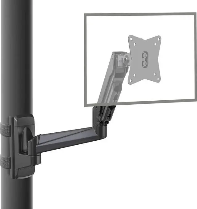 Main image of CondoMounts CLMMMAB2022 Full Motion Pillar Monitor Mount | WorkBench Monitor Mount | Pallet Rack | NO Drill | GAS Spring Arm with VESA Plate | Pillar Mount | Holds 18lbs | Up to 32-in. Monitor | Black