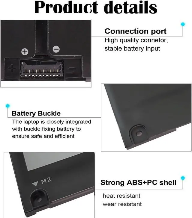 Alt view image 4 of 5 - Gomarty JK6Y6 Laptop Battery for Dell Latitude 3410 3510 Vostro 5300 5401 5501 Inspiron 5300 5401 5408 5501 5508 5400 7405 7300 7500 2-in-1 Silver Series 0C5KG6 0CF5RH C5KG6 CF5RH H5CKD 11.25V 40WH