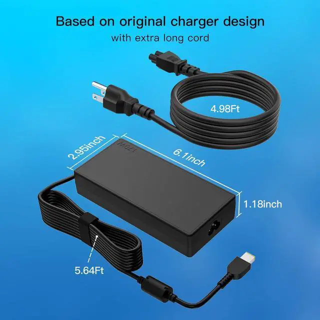 Alt view image 5 of 5 - 170W 20V 8.5A Laptop Charger Replacement for Lenovo Thinkpad P50 P51 P52 P53 P70 P71 P73 W540 W541 T540P P15 P17 P15V P15G T15G T15P P1 Power Adapter Supply Cord