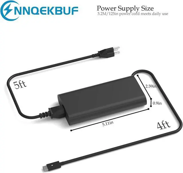 Alt view image 5 of 5 - 130W USB C Charger Replacement for Dell USB-C Laptop Charger,Dell Precision 5470 5480 5550 5560 5530 5570 5750 5760 3550 3560 3570 3571 3561,Dell XPS 15 9520 9530 XPS 17 9720 9730 Type C AC Adapter