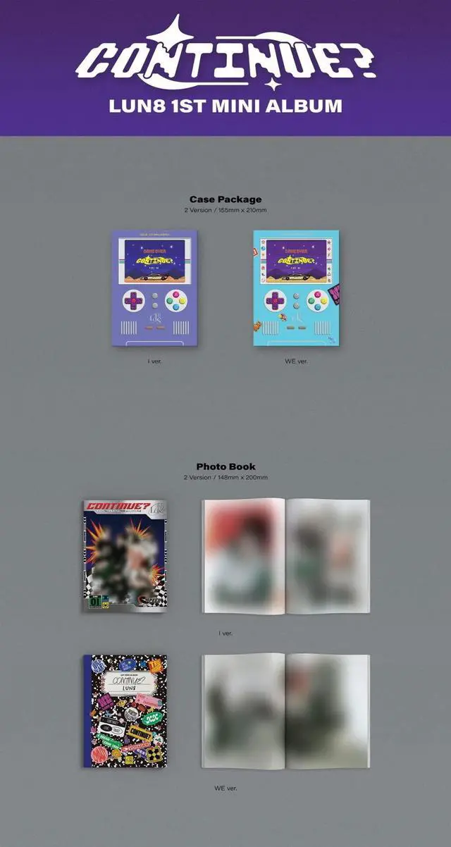 Alt view image 2 of 4 - LUN8 - CONTINUE? (1st Mini Album) CD+Folded Poster (2 ver. SET/CD Only, No Poster)