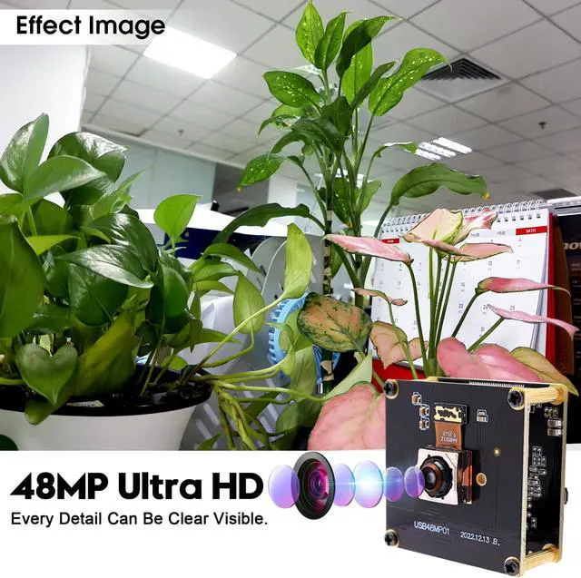 Alt view image 2 of 5 - IFWATER 48MP USB Camera Module, Ultra HD 8000x6000 Webcam, 70 Wide Angle, Auto Focus, Plug & Play for Laptop, Raspberry Pi, Jetson Nano