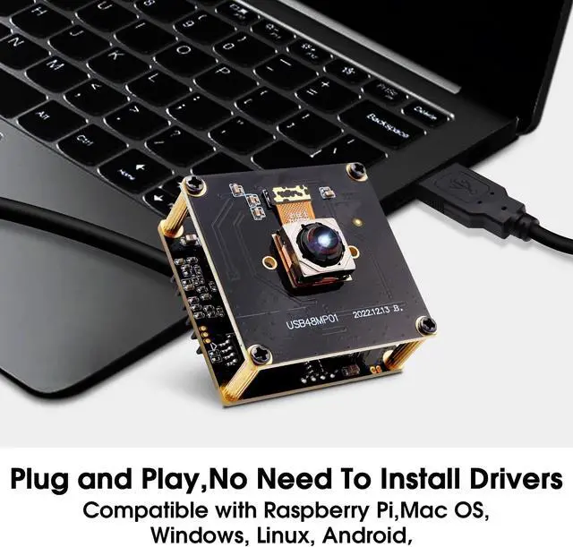 Alt view image 5 of 5 - IFWATER 48MP USB Camera Module, Ultra HD 8000x6000 Webcam, 70 Wide Angle, Auto Focus, Plug & Play for Laptop, Raspberry Pi, Jetson Nano