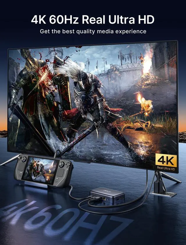 Alt view image 3 of 5 - JSAUX Laptop USB C Docking Station, 10 in 1 USB C Magnetic Hub with 4K@60hz HDMI, 100W PD, USB A&C 3.0, 1000Mbps Ethernet, SD/TF, for HP/MacBook/Dell/Lenovo etc