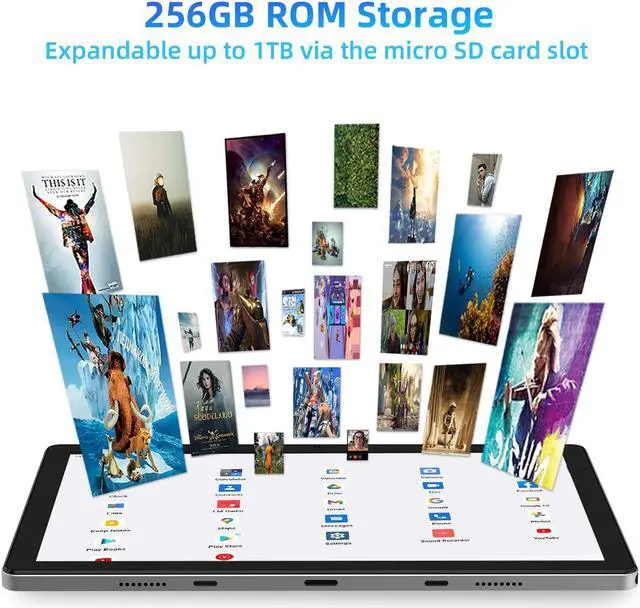 Alt view image 4 of 5 - kinstone Android 12 Tablets-10.1Inch Gaming Tablet with 4G LTE/5G WIFI-8GB RAM+256GB ROM-Dual Camera 5+13MP-Upgrade 2.0GHz Octa-Core Processor-1920 x 1200 FHD IPS-8000mAh Battery Capacity(Sliver)