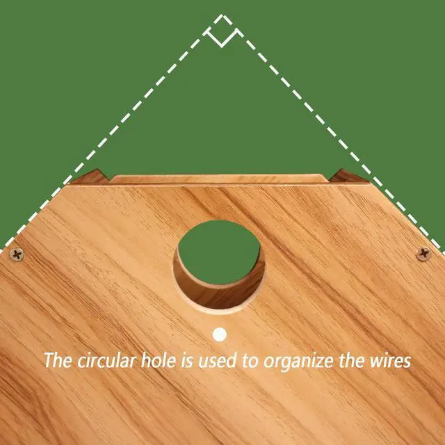 Alt view image 5 of 5 - KUAIYU Triangle Monitor Stand Riser, Wooden Triangle Desktop Computer Stand with Office Organization, Walnut Color