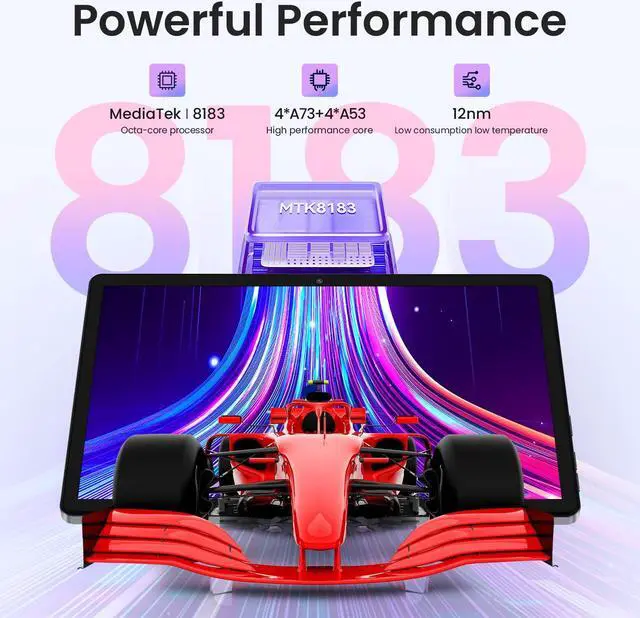 Alt view image 3 of 5 - kinstone Android 12 Tablet with 128GB ROM 1TB Expand,10.1 Inch Gaming Tablets,2.0GHz Octa-Core Tablet,1920 * 1200 FHD IPS Display,13MP+5MP,2.4/5G WiFi,Bluetooth 5.0,Hotspot,GPS(Sliver)