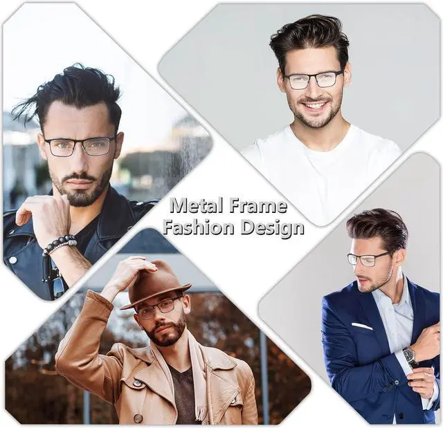 Alt view image 2 of 5 - LAURA FAIRY Stylish Metal Frame Reading Glasses for Men,Spring Hinge - Blue Light Blocking - Anti Computer Glare - 6 Pairs