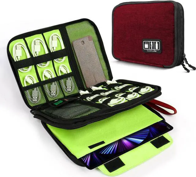 Alt view image 3 of 5 - Luxtude Large Electronics Organizer, Hard Carrying Case for Electronics, Charger Storage, Cord Storage