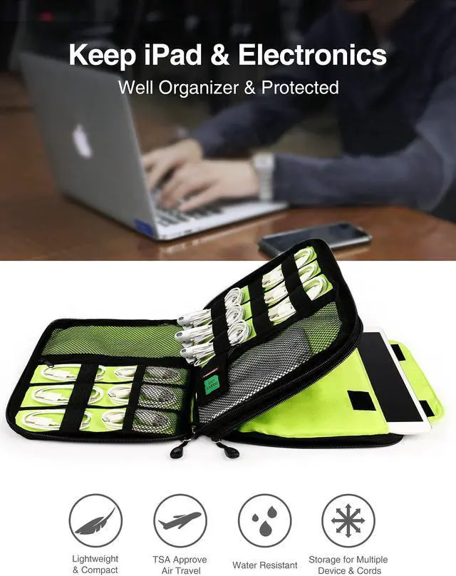 Alt view image 5 of 5 - Luxtude Large Electronics Organizer, Hard Carrying Case for Electronics, Charger Storage, Cord Storage