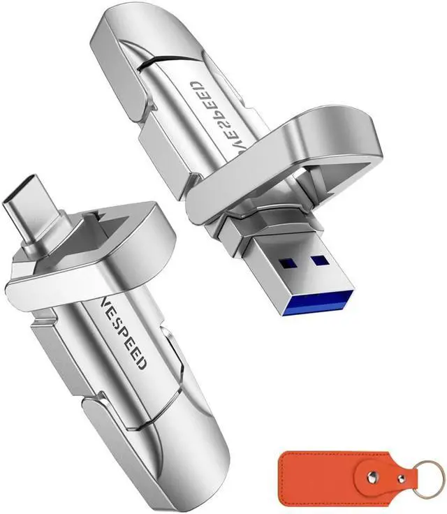 Main image of MOVE SPEED 128GB Solid State Flash Drive 400MB/s High Speed Type C + USB 3.2 Drive Dual Port, Thumb Drive Compatible with iPhone 15, 16 Series/Android Phone/MacBook/Audio/Smart TV(1 Pack)
