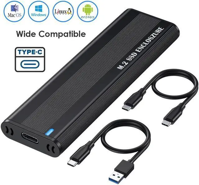 Alt view image 5 of 5 - NFHK USB 3.0 USB-C Type-C to NVME M-Key M.2 NGFF SATA SSD External PCBA Case Enclosure RTL9210B Chipset
