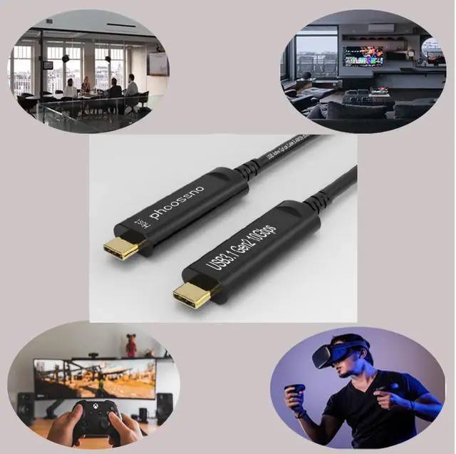 Alt view image 5 of 5 - phoossno USB C to C Fiber Optical Cable USB 3.1 Type C Cable 10Gbps 98FT Compatible with Microsoft Azure Logitech Camera Aver &Vaddio & Barco ClickShare Touch Screen Kinect Intel RealSense