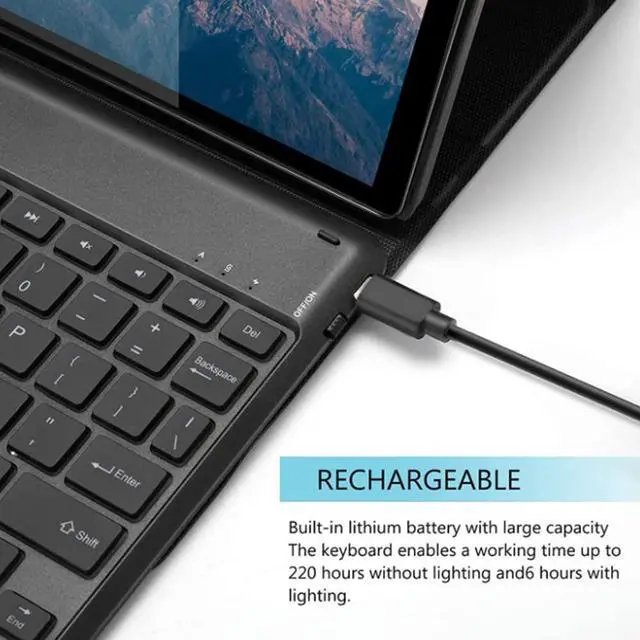 Alt view image 4 of 5 - QYiiD Touchpad Keyboard Case for Lenovo Tab P11 Pro 11.5" 2020 (TB-J706F / TB-J706L) with Pencil Holder, 7 Colors Backlight Magnetic Detachable Wireless Keyboard Auto Sleep/Wake Smart Cover, Black