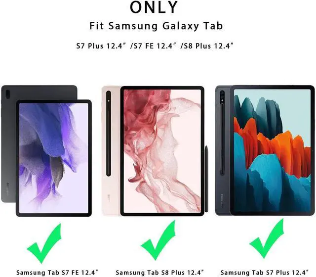 Alt view image 2 of 5 - for Samsung Galaxy Tab S7 FE/S8 Plus 12.4" Keyboard Case: 7 Colors Backlit Trackpad Keyboard for 12.4-inch Galaxy Tab S7 Plus S8+ | Smart Touch Wireless Key Board with Kickstand Folio Tablet Cover