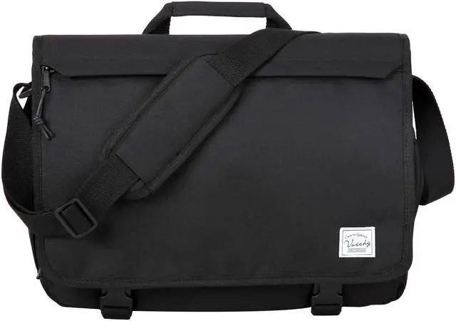Main image of VASCHY Messenger Bag for Men,Water Resistant Casual Satchel Briefcase Fashion Work Bag Crossbody Shoulder Handbag for Women College Campus Black