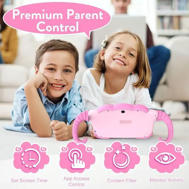 Alt view image 5 of 5 - YosaToo Kids Tablet 7 inch Tablet for Kids Toddlers Tablet with Case WiFi Dual Camera, Kids Android Learning Tablet Kids Software Installed Parent Controls for Boys Girls