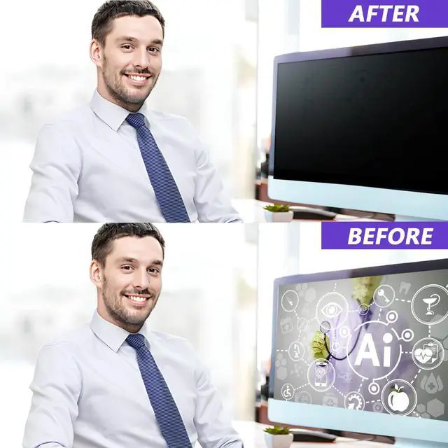 Alt view image 5 of 5 - ZCAZY 24 Inch Monitor Privacy Screen Computer Screen Privacy Filter for 16:9 Widescreen Monitors Anti-Glare Blue Light Filter Cover