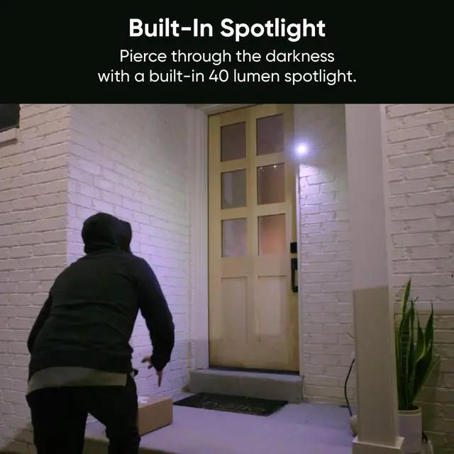 Alt view image 5 of 5 - Wyze Cam OG Indoor/Outdoor 1080p Wi-Fi Smart Home Security Camera with Color Night Vision, Built-in Spotlight, Motion Detection, 2-Way Audio, Compatible with Alexa & Google Assistant, White
