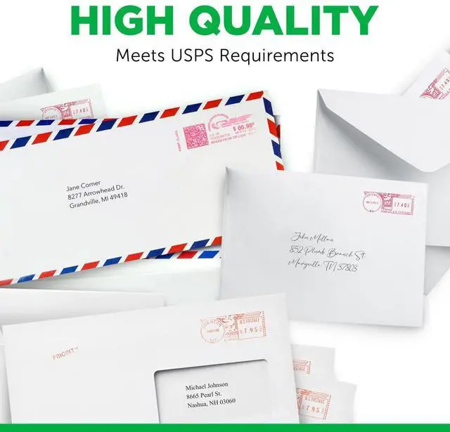 Alt view image 4 of 5 - ecoPost Brand Remanufactered Postage Meter Cartridge Replacement for Quadient Hasler ISINK34, IMINK34, 4135554T, ININK67 | Red