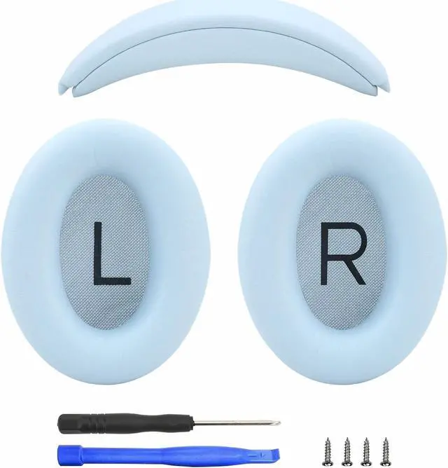 Main image of Laselan Earpads and Headband Cover Ear Muffs for Bose QC35 QC45 Headphones Accessories with Protein Leather& Memory Foam (Sky Blue)