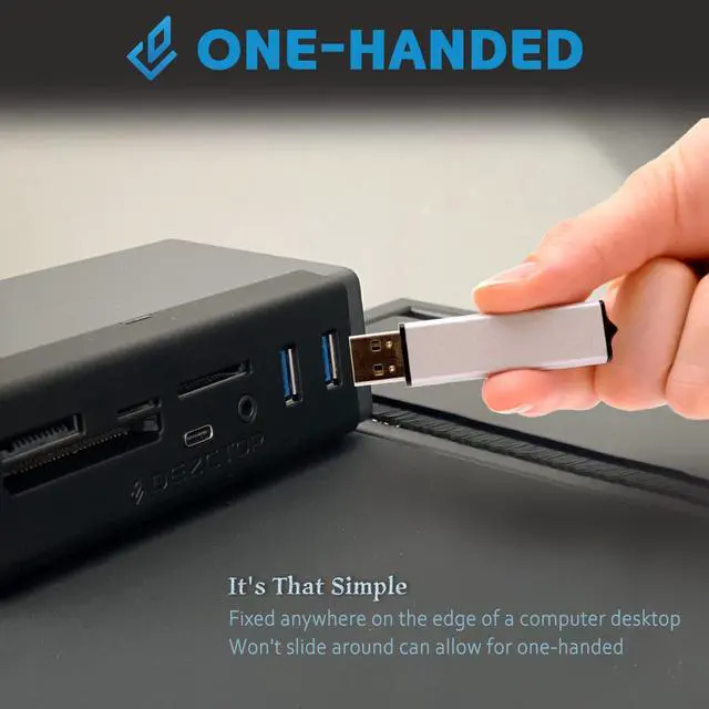 Alt view image 5 of 5 - DEZCTOP USB 3.2 Gen 2 Clamp Hub 7-in-1 Adapter with Card Reader Speeds up to 10Gbps, 4.92Ft USB-C Cable and USB-A Adapter USB Splitter Compatible with all USB-A/USB-C laptops for Windows, macOS, Linux