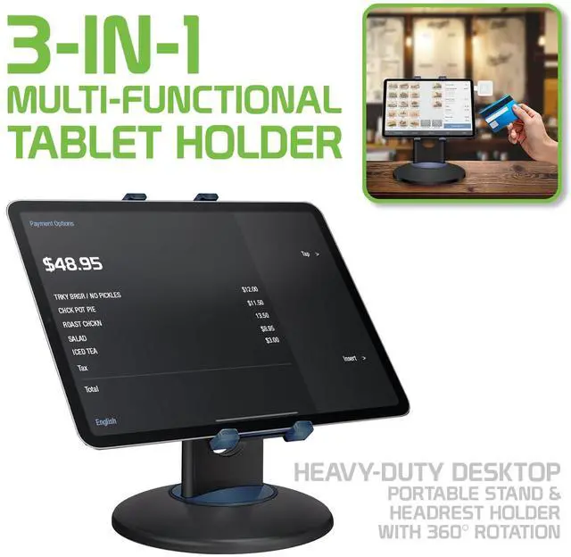 Alt view image 2 of 5 - iPad, Tablet Stand, Kiosk, Kitchen Table, Desktop Mount Stand Compatible for iPad, Air, Pro, Mini, Galaxy, Kindle, Microsoft Surface Pro, Tablet Stand.