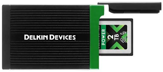 Alt view image 3 of 5 - Delkin Devices USB4 CFexpress Type B Card Reader  40Gbps Compatible with Thunderbolt, Aluminum Build, Plug & Play, Built-in Card Storage, Windows & Mac Compatible (DDREADER-60)